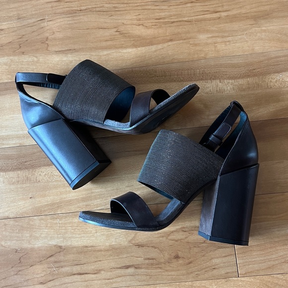 Brunello Cucinelli leather block heel sandals - Picture 7 of 13
